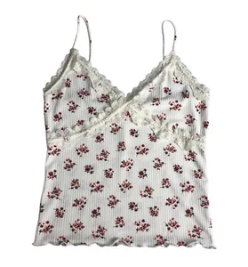 Wild Love Top Women M Floral Babydoll Cami Tank Floral Lace Y2K Coquette Cottage - Picture 1 of 10