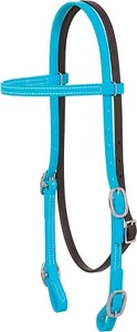 Weaver Brahma Soft Grip Browband Headstall Hurricane Blue w/Black T-35-1993-HB - Picture 1 of 1