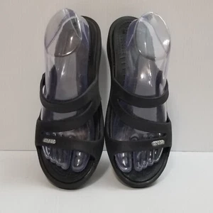 Sandalias Crocs Patricia II negras con cuña con tiras deslizables cómodas para mujer talla 8 - Imagen 1 de 12