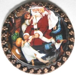 1 Czech Crystal Glass/Brass XMAS Butt. #B840-RARE ANTIQ. Components SIGNED-LARGE - Picture 1 of 4