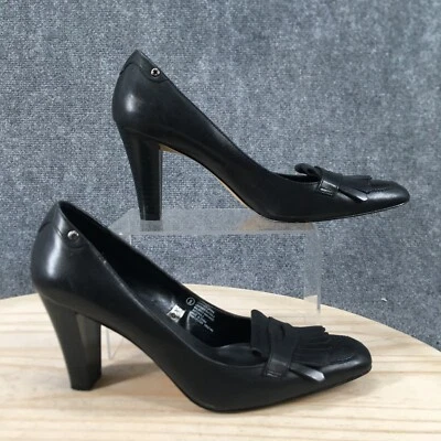 Isaac Mizrahi Heels Womens 9 Kristina Dress Slip On Kiltie Pumps Black Leather - Image 1 of 4