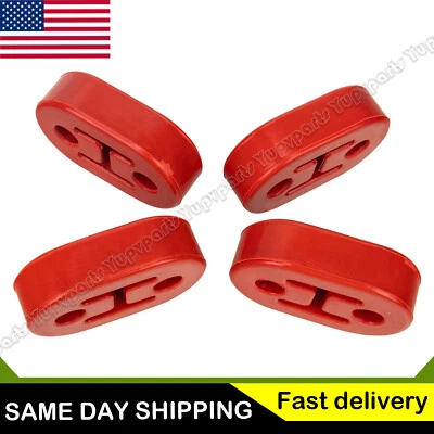 4X 2Holes Exhaust Mount Rubber Insulator Grommet Hanger Bushing Rod Support - Image 1 of 4