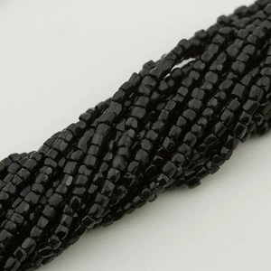 Vintage Czech Seed Beads 3 Cut 10/0 Opaque Black 1hunk 28g 10622001 - Picture 1 of 2