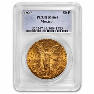 1927 Mexico Gold 50 Pesos MS-64 PCGS - Picture 1 of 3