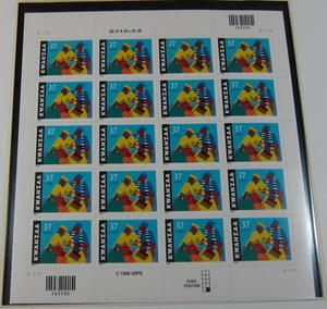 USPS 2002 Stamp Pane of 20 Holiday Stamps Celebrating Kwanzaa. (37 Cent) - Picture 1 of 1