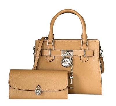 Michael Kors Hamilton SM Satchel Shoulder Crossbody Bag + Wallet Set Peanut - Image 1 of 4
