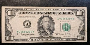 1950 Series- A - Boston $100 Bill - One Hundred Dollar Bill - Vintage Currency - Picture 1 of 5
