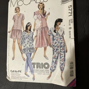 McCalls 5771 taglia 8-12 tuta premaman vintage 2 lunghezze abito modello 3 maniche - Foto 1 di 4