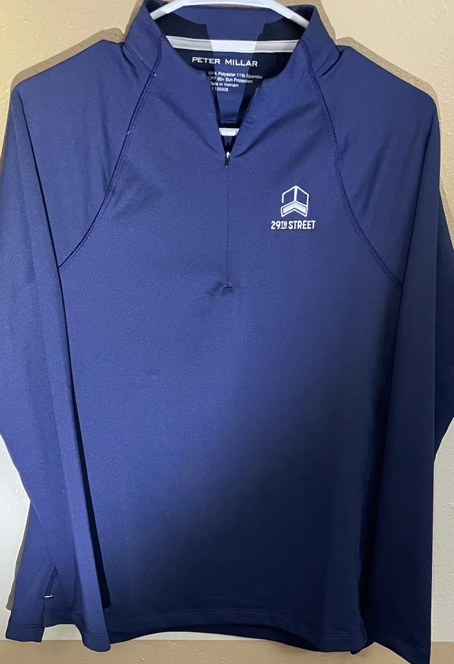 🔥Mujer Peter Millar, Mediano, Azul Marino, Cremallera 1/4, Nuevo con Etiquetas🔥 Golf, Activo. Foto 1 de 4