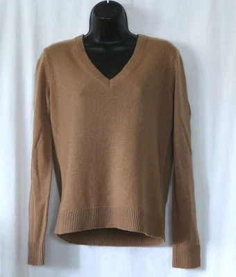 THEORY Cashmere Tan Vnck Swtr 36 no peito 24 em comprimento tamanho M EXC - Imagem 1 de 3