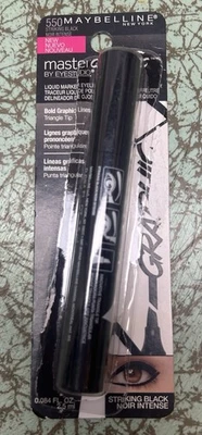 MAYBELLINE Master Graphic Liquid Marker Eye Liner 550 STRIKING BLACK New - Image 1 of 3
