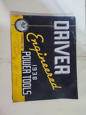 Driver Engineered 1938 Power Tools Sales Catalog G8. Plainfield NJ. - Image 1 of 4