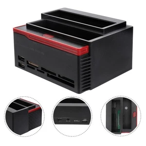 Dual Bay External Hard Drive Docking Station Hard Disk Base with - Afbeelding 1 van 12