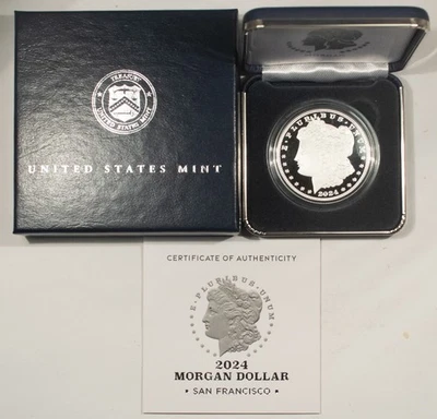 2024-S PRIVY $1 PROOF MORGAN DOLLAR SILVER COMMEMORATIVE - GEM PROOF, MINT PKG - Image 1 of 4
