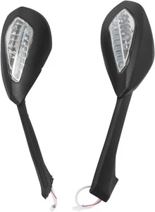 Espejo retrovisor lateral con luz de señal de giro de repuesto para mediano, negro  - Imagen 1 de 5