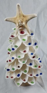 Brand New Handmade Sea Shell Light Up Christmas Tree.  9 Inches Tall. - Picture 1 of 5