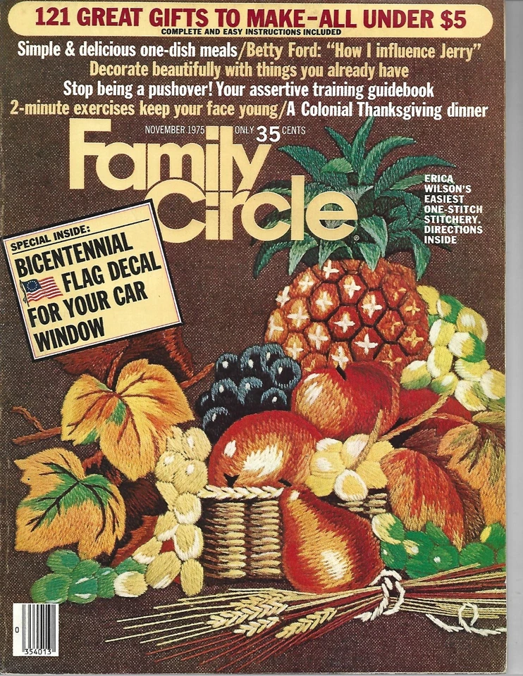 NOVEMBER 1975 FAMILY CIRCLE MAGAZINE THANKSGIVING MEAL IDEAS ASSERTIVE TRAINING - Image 1 of 1