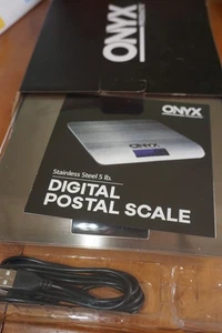 Onxy Digital Postal Scale, 5 lb capacity, stainless steel, with cord - Picture 1 of 2