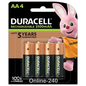 NEW GENUINE DURACELL RECHARGEABLE NiMH AA 2500mAh 1.2V 1x PACK = 4x BATTERIES - Picture 1 of 11