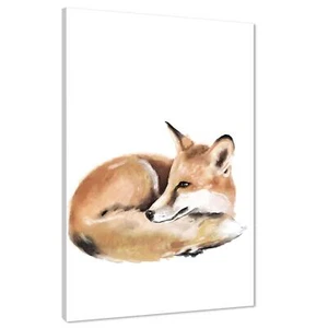 Fox Canvas Wall Art Print - Brown - Picture 1 of 13