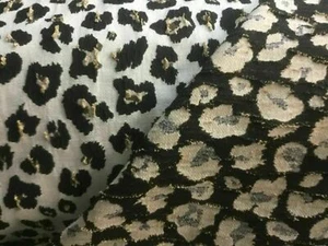 Nueva Tela de Cloca de Brocado Jacquard Brocado Leopardo Reversible Elastano de Diseñador - Imagen 1 de 8