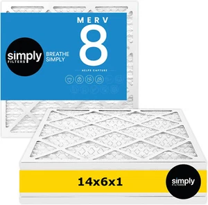 Simply Filters 14x6x1 MERV 8, MPR 600, Filtro aria HVAC forno CA - Foto 1 di 56