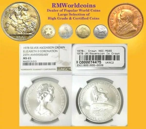 Ascension Island,1978 Rare Error Mule Crown,  Superb NGC 65, Mintage 367 Minted. - Picture 1 of 1
