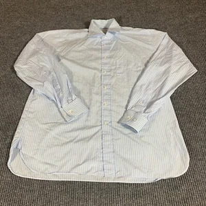 Ben Silver Shirt Mens 16.5 38 XL Blue Striped Cotton Formal Wedding Dress Fine - Picture 1 of 15