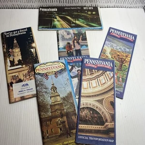 Lot Of 6 Vintage Paper Road Maps Atlas Guides Pennsylvania 1972, 75, 82, 89, 93 - Picture 1 of 24