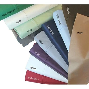 Ropa de cama Gracy sábana plana + 2 fundas de almohada 1000TC UK tamaño doble colores lisos - Imagen 1 de 25
