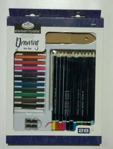 28 Piece Royal & Langnickel Essentials Drawing Art Set | Pencils Chalk - Picture 1 of 7