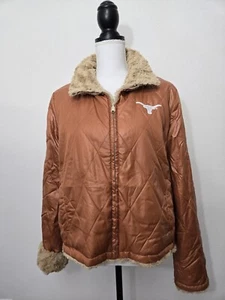 G-III Sports Jacket L/XL Reverse Orange w/ Faux Fur TX Longhorns Womens - Picture 1 of 5