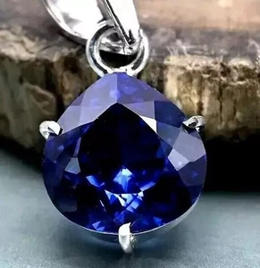 35+ Ct Blue Sapphire Heart Cut German Silver Loose Gemstone - Picture 1 of 4