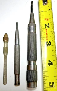 LOT OF 3 L.S. STARRETT AUTOMATIC CENTER PIN PUNCH MACHINIST TOOLS NO. 18A JOPU - Picture 1 of 3