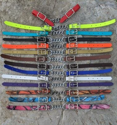 New Colorful Beta Biothane Chain Curb Chin Straps for Bits. Quality Horse Tack