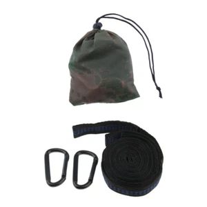 Tree Hanging Straps System Belt + Carabiners Hammock Accessories - Picture 1 of 12