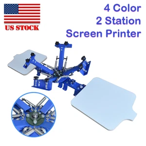 INTSUPERMAI 4 Color 2 Station Screen Printing Press Machine Shirt DIY Printer - Picture 1 of 12