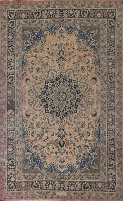 Alfombra Hamedan tradicional vintage floral silenciada anudada a mano tamaño habitación 6'x10' Foto 1 de 4