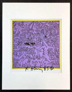 KEITH HARING - 11x14 inch Matted Print - FRAME READY - Hand Signed Signature