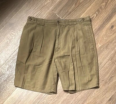 Pantalones Cortos Baxter Para Hombre Verde Oliva Mezcla de Lino Tejido Chino Golf 37x8.5 Etiqueta 38 Foto 1 de 3