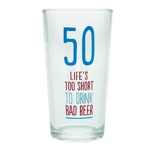 50th Birthday Pint Glass 50th Birthday Gift 50th Glass 50 pint glass - Picture 1 of 2