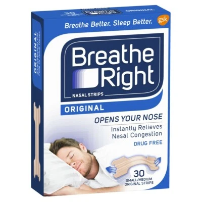 Breathe Right Original Tan Nasal Strips 30pk - Small/Medium Reduces Snoring - image 1 of 2