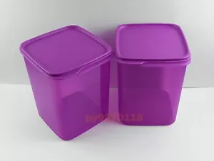 NEW Tupperware Modular Smart Saver Square 4 Set of 2 (Purple) + Free Shipping - Picture 1 of 4