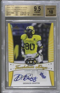 2013 Leaf US Army All-American Bowl Yellow /10 Derrick Griffin BGS 9.5 Auto