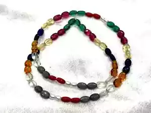Multi Stone Oval Smooth 5x7 mm Beads Strands Gemstone 1 Necklace 18 Inch - Picture 1 of 5