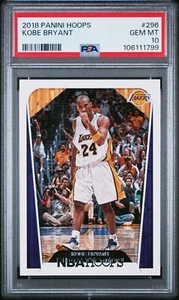 Kobe Bryant 2018 Panini NBA Hoops #296 - PSA 10 - GEM MINT - Foto 1 di 2
