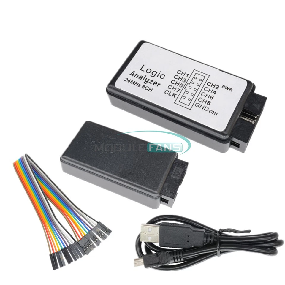 USB Logic Analyzer Device Set USB Cable 8CH 24MHz 24MHz for ARM FPGA M100 - Image 1 of 1