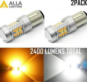 1157 LED Front Turn Signal Light Bulb Blinker Switchback Dual Bi-color Flashback - Picture 1 of 9