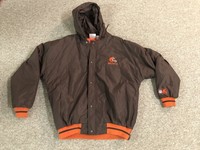 Vintage NFL Starter Men's XL Hooded Jacket Coat CLEVELAND BROWNS VTG RARE