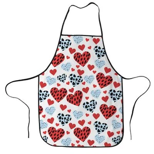 Love Hearts Leopard Cheetah Print Valentine Apron Cute Kitchen Chef Cooking D... - Picture 1 of 6
